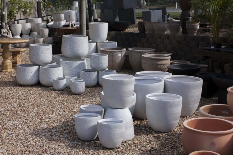 White garden pots Northcote Pottery